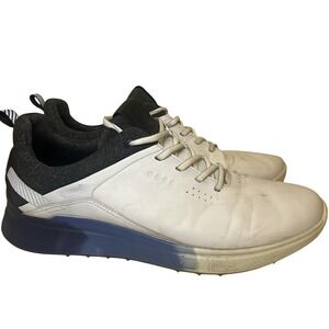 ECCO S-Three S3 Gore Tex Shoes Mens Size 12 GTX White Blue Golf Performance 12.5